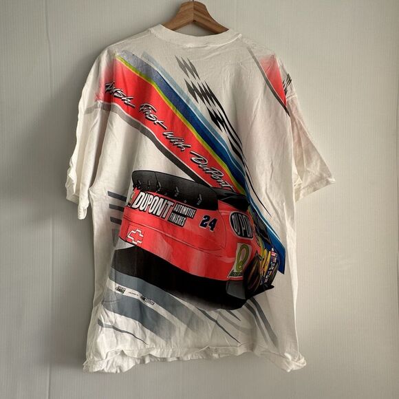 Vintage '96 Jeff Gordon Nascar T-Shirt Sz XL DuPont Racing "Finish First" - Picture 10 of 12